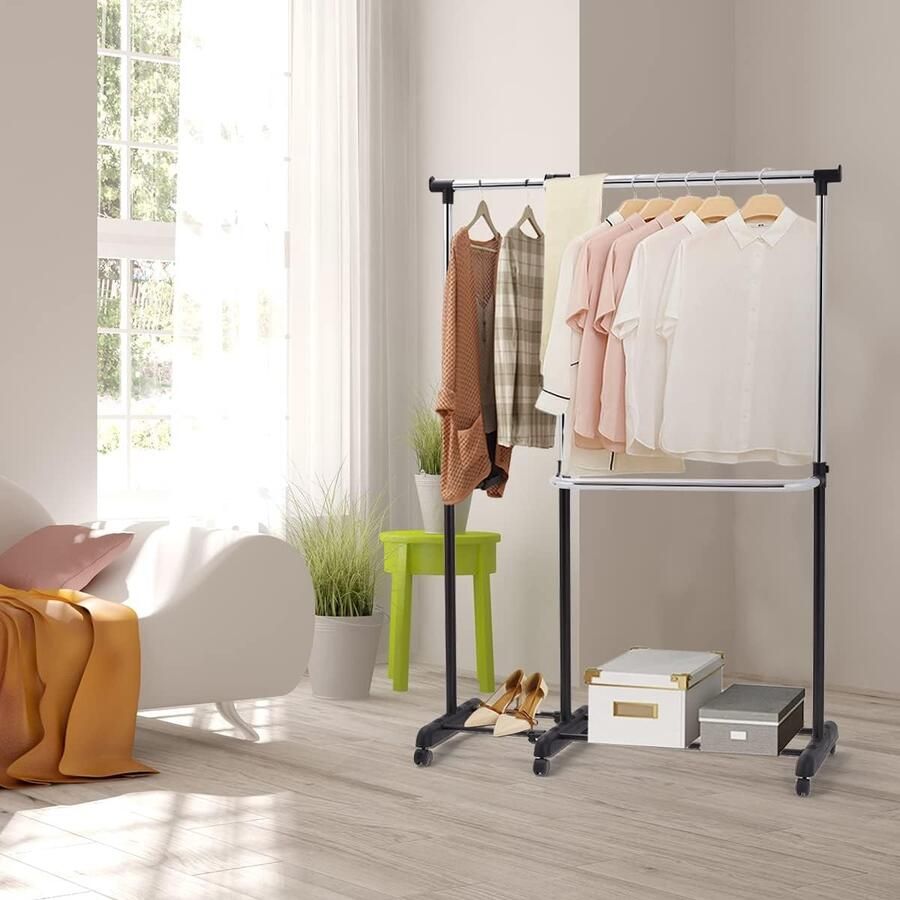 Schoenenrek met kapstok Kapstokstandaard halboom met schoenenopbergbank vrijstaande kapstok 43D x 91B x 93H centimeter