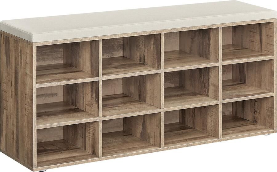 Schoenenrek – Met zitje 30 –3 x 104 x 48 cm kameelbruin