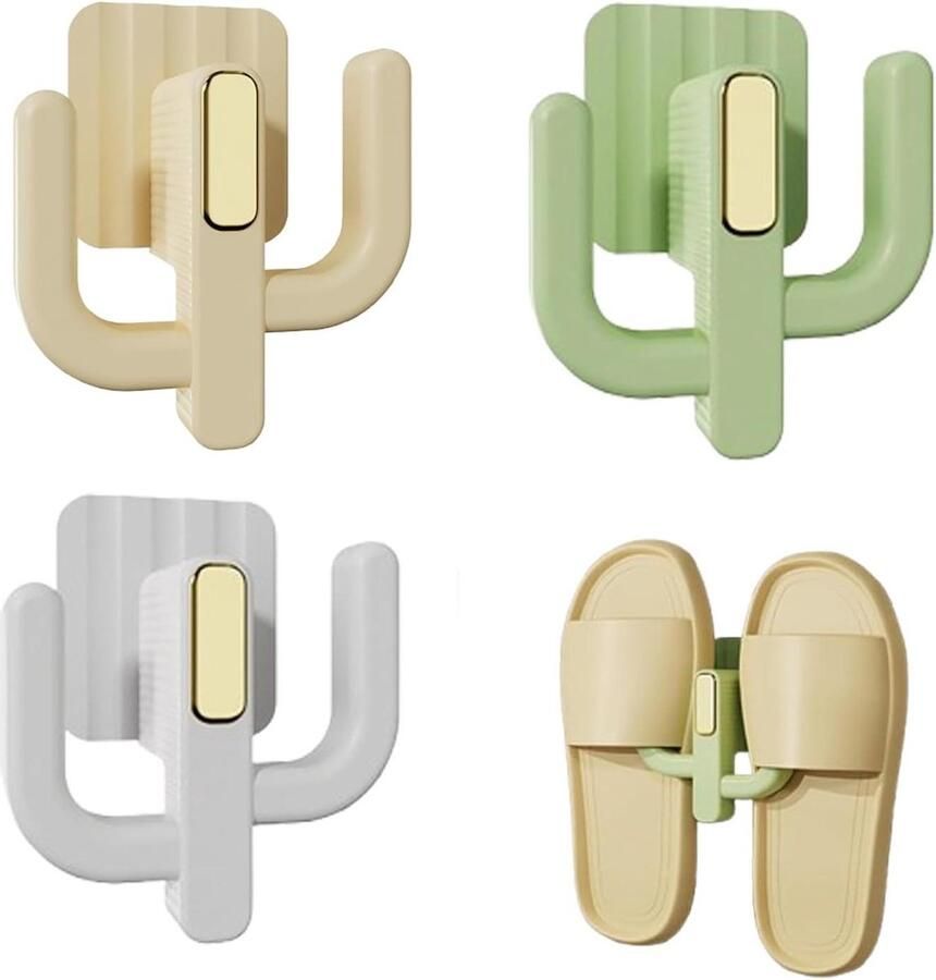 Schoenenrek om op te hangen 3 stuks wandmontage zelfklevende pantoffels waterdicht multifunctioneel slaapkamer badkamer woonkamer