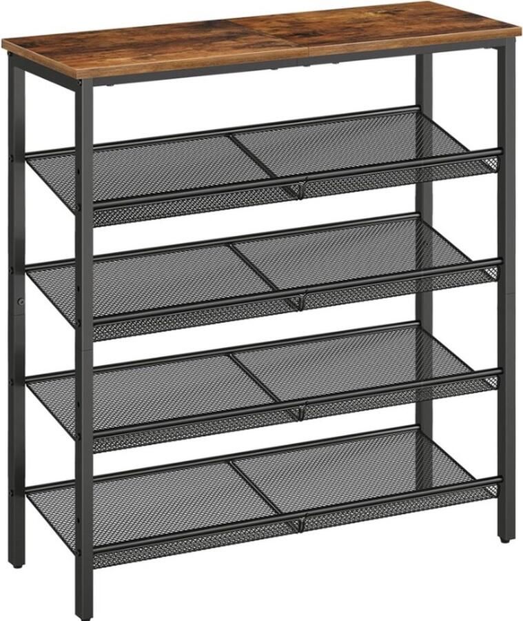 Schoenenrek Opbergen van Schoenen Opbergsysteem Schoenenkast 5 Verdiepingen Verstelbaar Gelegerd Staal