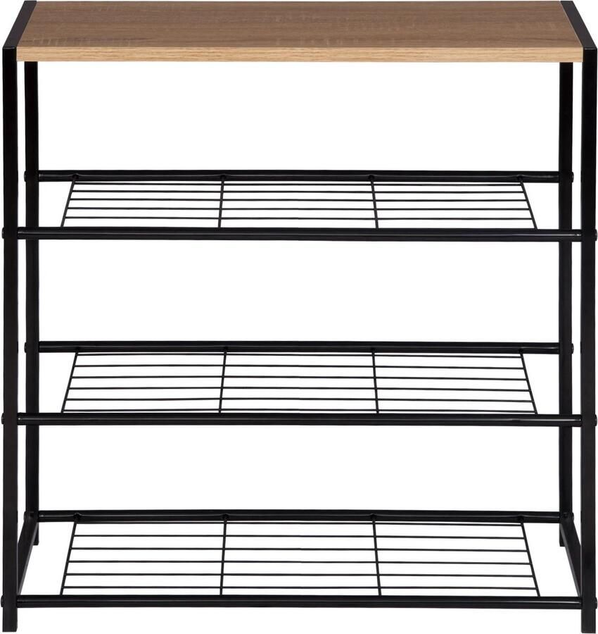 Schoenenrek Opbergrek Schoenen Schoenenkast Kast voor Schoenen Bruin Zwart 3 Laags