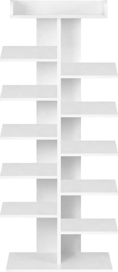 Schoenenrek Opbergrek Schoenen Schoenenkast Kast voor Schoenen Wit- 12-laags