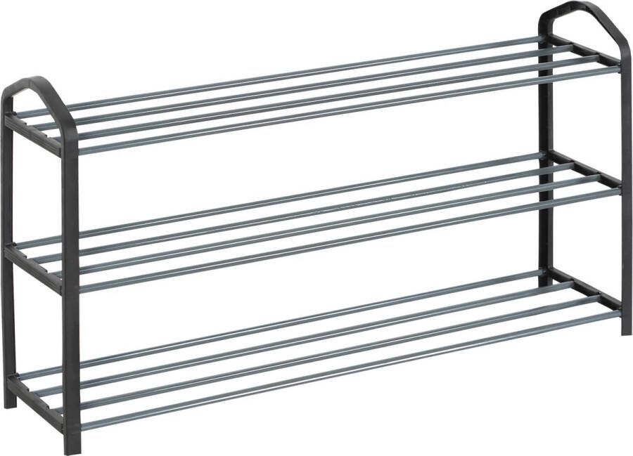 Schoenenrek Opbergrek Schoenen Schoenenkast Kast voor Schoenen Zwart 2 Laags