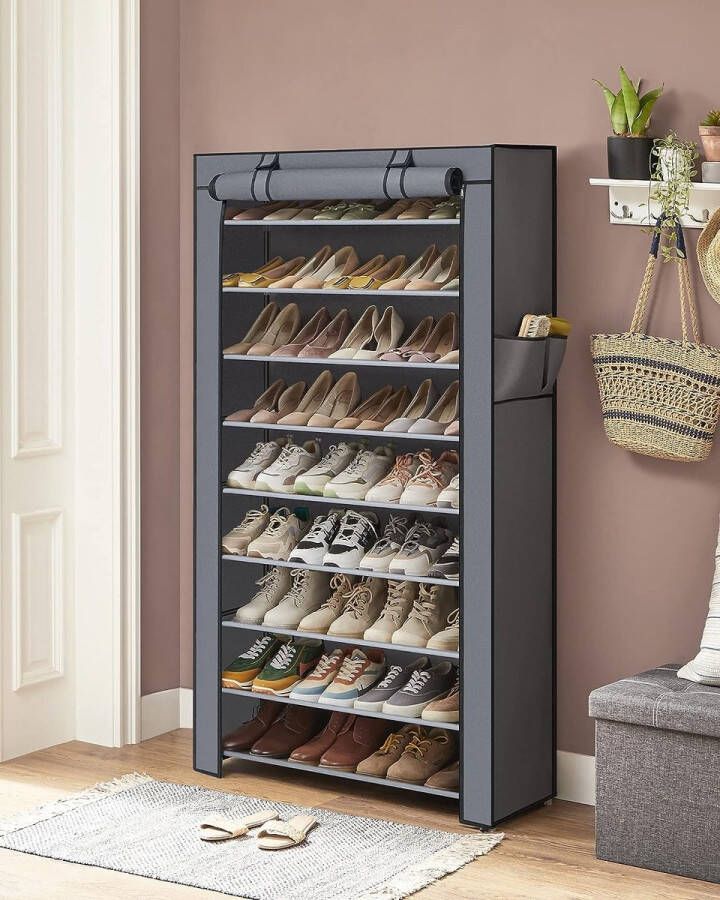Songmics schoenenrek planken schoenenstandaard hoog schoenenorganizer ruimtebesparend multifunctioneel 28D x 85W x 162H centimeter