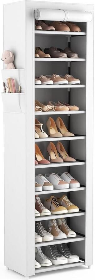Schoenenrek ruimtebesparend en smal 10 niveaus voor 20-22 paar