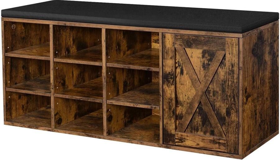 Rootz Living Rootz Schoenenrek Schoenenkast 11 paar Schoenen Bank 110 x 30 x 48 cm