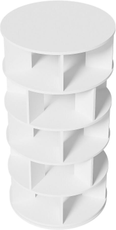 Schoenenrek Schoenenkast Draaihoek Wit Rond 5 Niveaus 115x60cm