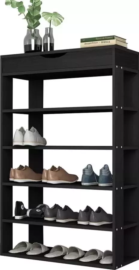 Schoenenrek schoenenkast voor het opbergen van schoenen ruimtebesparend voor veel paar schoenen 29 x 100 x 175 centimeter
