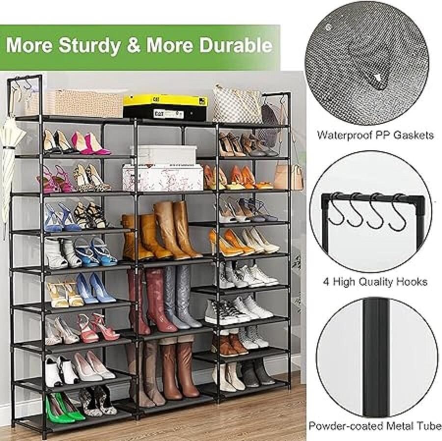 Schoenenrek stapelbare schoenenplank voor kast ingang 132D x 157.5W x 28H centimetres