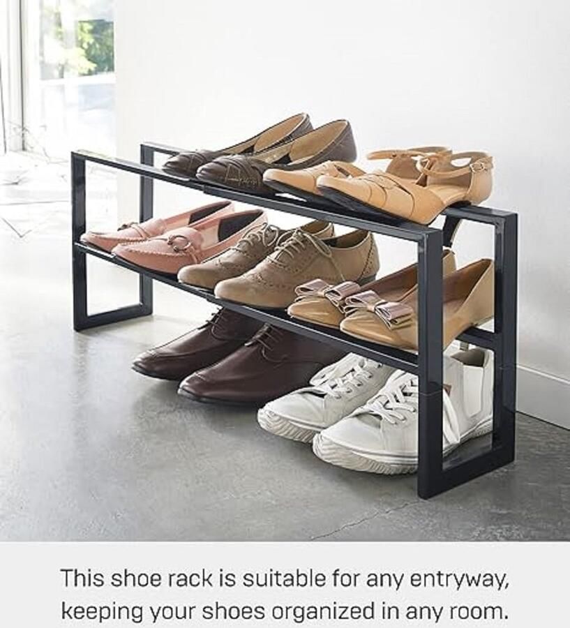 Schoenenrek stapelbare schoenenplank voor kast ingang 14.3D x 38.1W x 69.2H centimetres