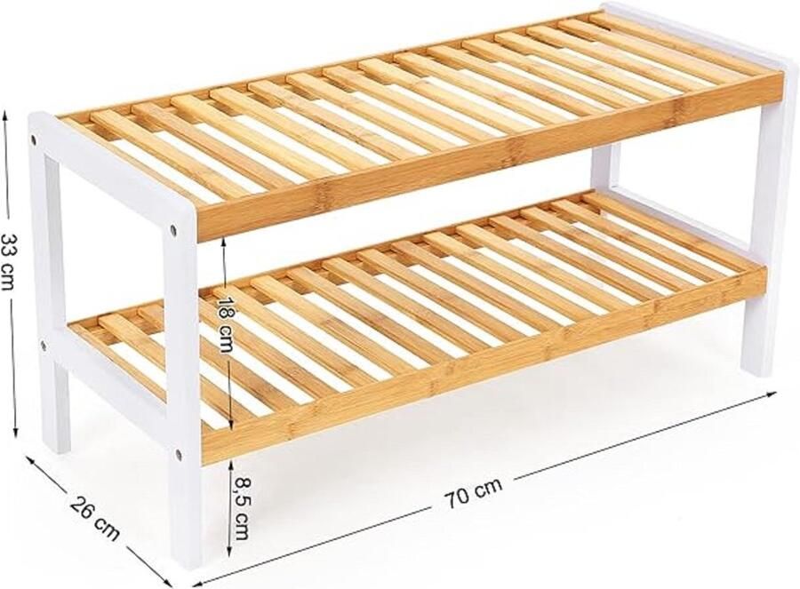 Schoenenrek stapelbare schoenenplank voor kast ingang 26D x 70W x 33H centimetres