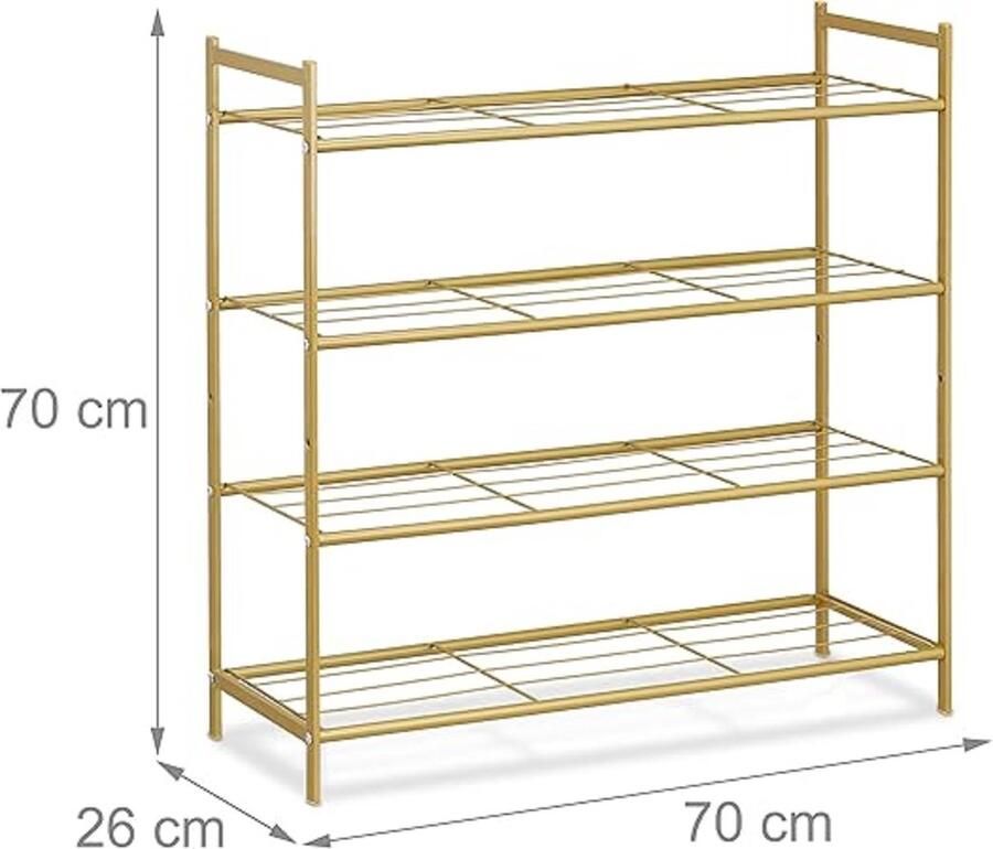 Schoenenrek stapelbare schoenenplank voor kast ingang 26D x 70W x 70H centimetres