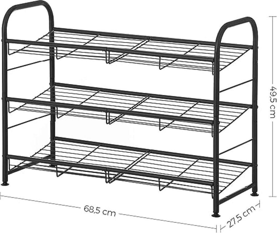 Schoenenrek stapelbare schoenenplank voor kast ingang 27.5D x 68.5W x 49.5H centimetres