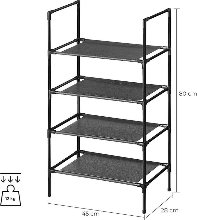 Schoenenrek stapelbare schoenenplank voor kast ingang 28 x 45 x 80 cm