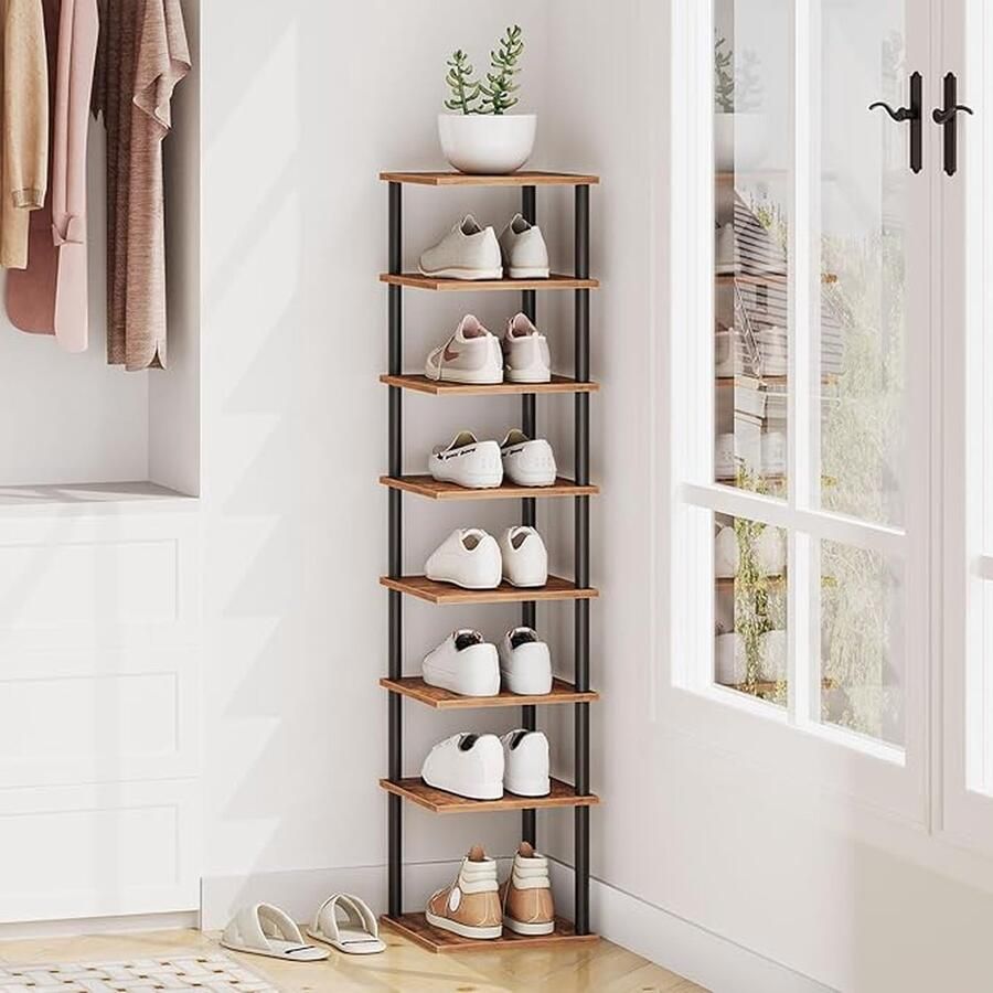 Schoenenrek stapelbare schoenenplank voor kast ingang 28D x 28W x 135H centimetres