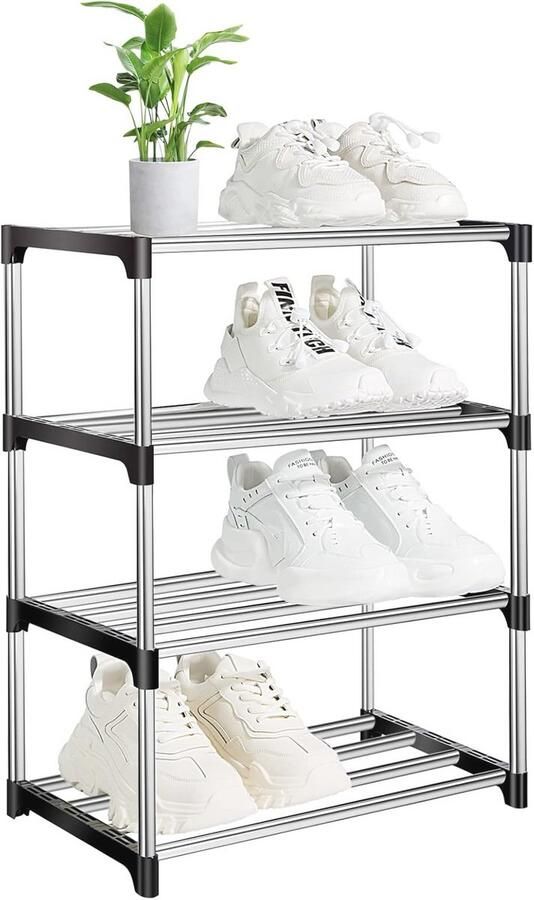 Schoenenrek stapelbare schoenenplank voor kast ingang 28D x 44W x 53H centimetres - Foto 2