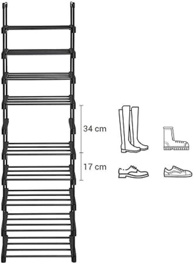 Schoenenrek stapelbare schoenenplank voor kast ingang 30D x 45W x 174H centimetres