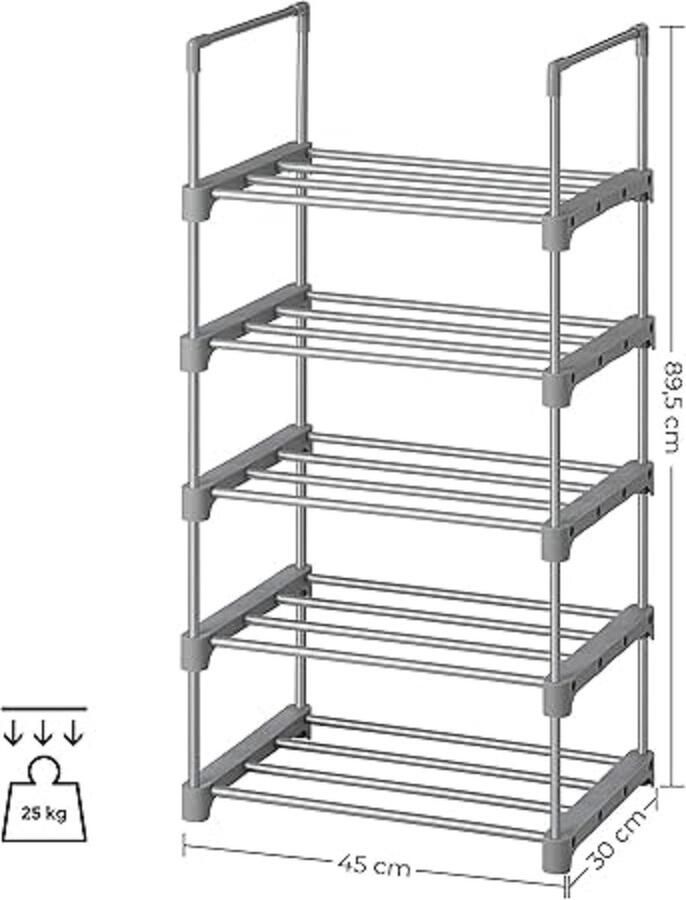 Schoenenrek stapelbare schoenenplank voor kast ingang 30D x 45W x 89.5H centimetres - Foto 2