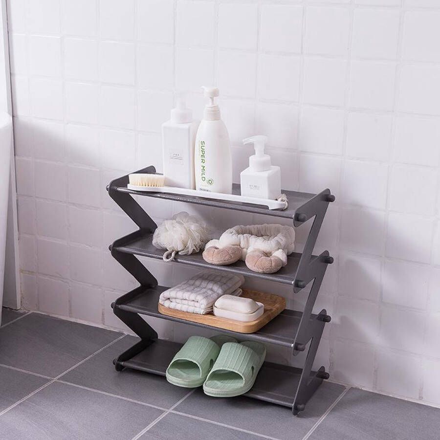 Nixnix Schoenenrek Voor 8 tot 12 Paar Schoenen Grijs Schoenenkast Schoenenrekje Nordic Scandinavisch Schoenen Opbergen Schoenenplank Opbergsysteem