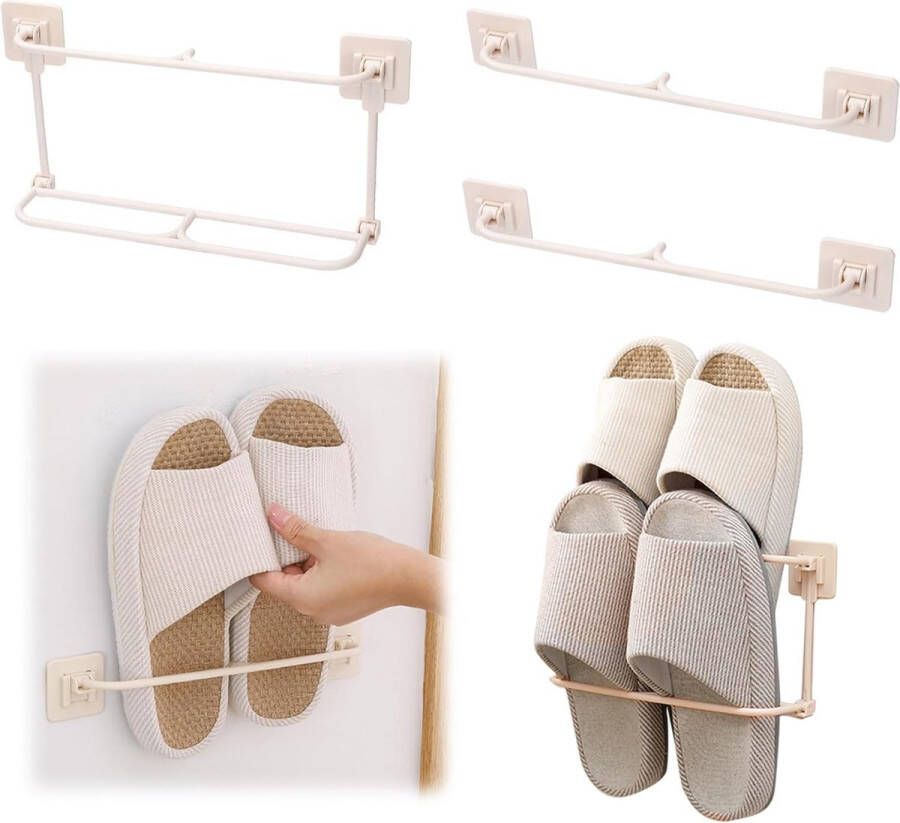 Schoenenrek wandmontage opvouwbaar wandmontage deurschoenen organizer opbergsysteem kledingkast klapschoenenrek ophangrek schoenenrek opbergrek wandrek zonder boren 4 stuks