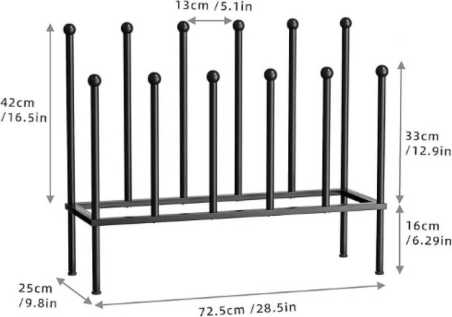 Schoenenrek. Zwart metalen laarzenrek schoenenorganizer voor slaapzaal kast ingang terras buiten hal zwart schoenenrek organizer geschikt voor 6 paar