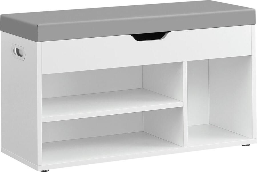 Rootz Living Rootz Schoenenbank Schoenenorganizer Schoenenopbergrek Spaanplaatconstructie 30 cm x 80 cm x 44 cm Wolkwit 150 kg capaciteit