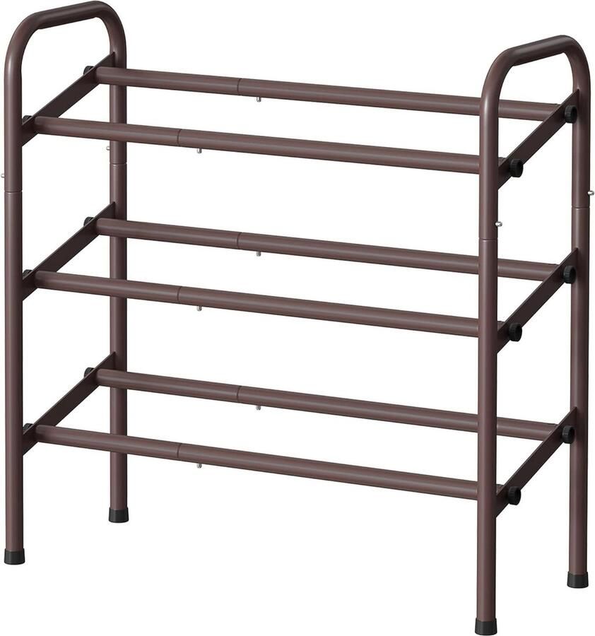 Schoenenstandaard 3 niveaus verstelbaar metalen rek voor hal garderobe schoenenrek brons