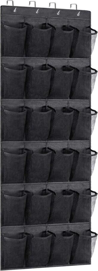 Schoenenzak Hangend 24 Sleuven Organizer Voor Aan De Deur Ophangend Schoenenrek Schoenenorganizer Deur Opbergzak Hangende Opberger Schoenenkast Hangend Schoenentas 56*150cm zwart Schoenen Opberger