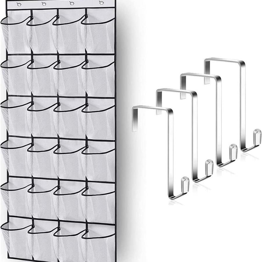 Schoenenzak Hangend 24 Sleuven Schoenen Opberger Organizer Voor Aan De Deur Ophangend Schoenenrek Schoenenorganizer Deur Opbergzak Hangende Opberger Oplossing Voor Rondslingerende Schoenen Schoenenkast Hangend Schoenentas Wit