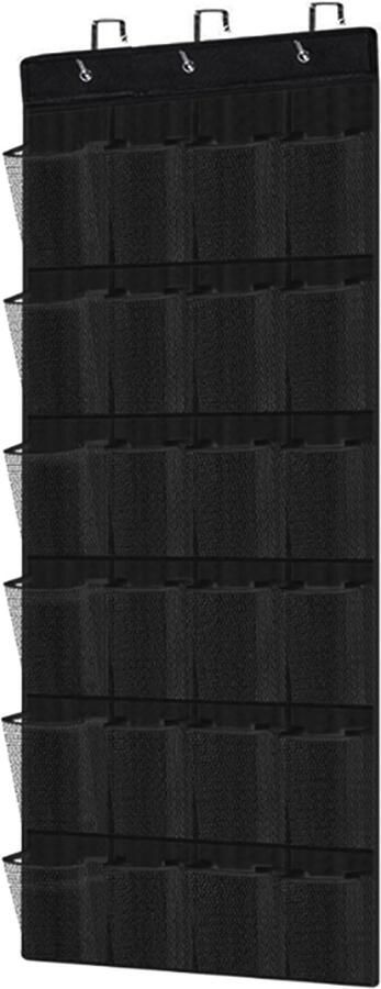 Schoenenzak hangend Schoenen opberger 24 vakken Opbergen van Schoenen aan Deur Schoenenzak Zwart Hangende opberger Schoenenrek Oplossing voor rondslingerende schoenen Zwart