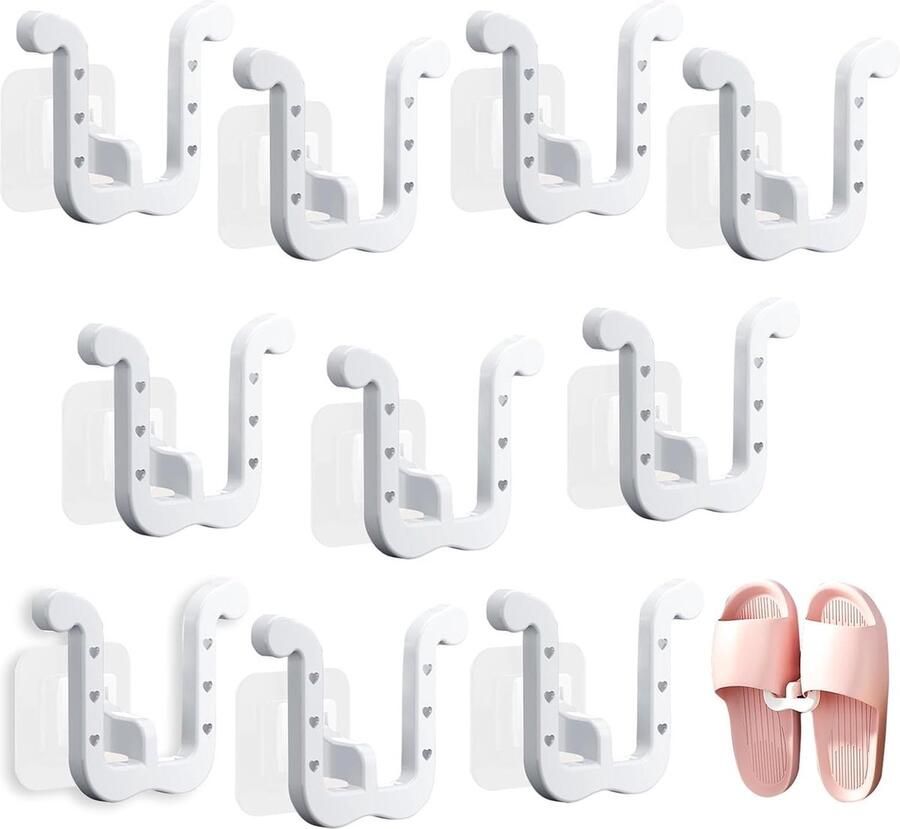 Senza Marchio Schoenopbergers 10 Stuks Universele Schoenen Ophangen Kast Organiseren Schoenen Opbergsysteem Zelfklevend Schoenenrek Hangend Schoenopbergen Slipper Opbergen Pantoffels Opbergen Studio Schoenrek Voor Studio Wit