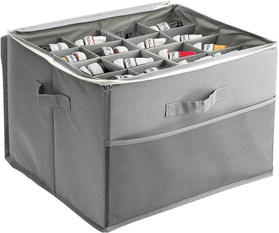 Schoenorganizer voor kast 16 rasters opbergdoos met verstelbare verdelers en doorzichtige deksels