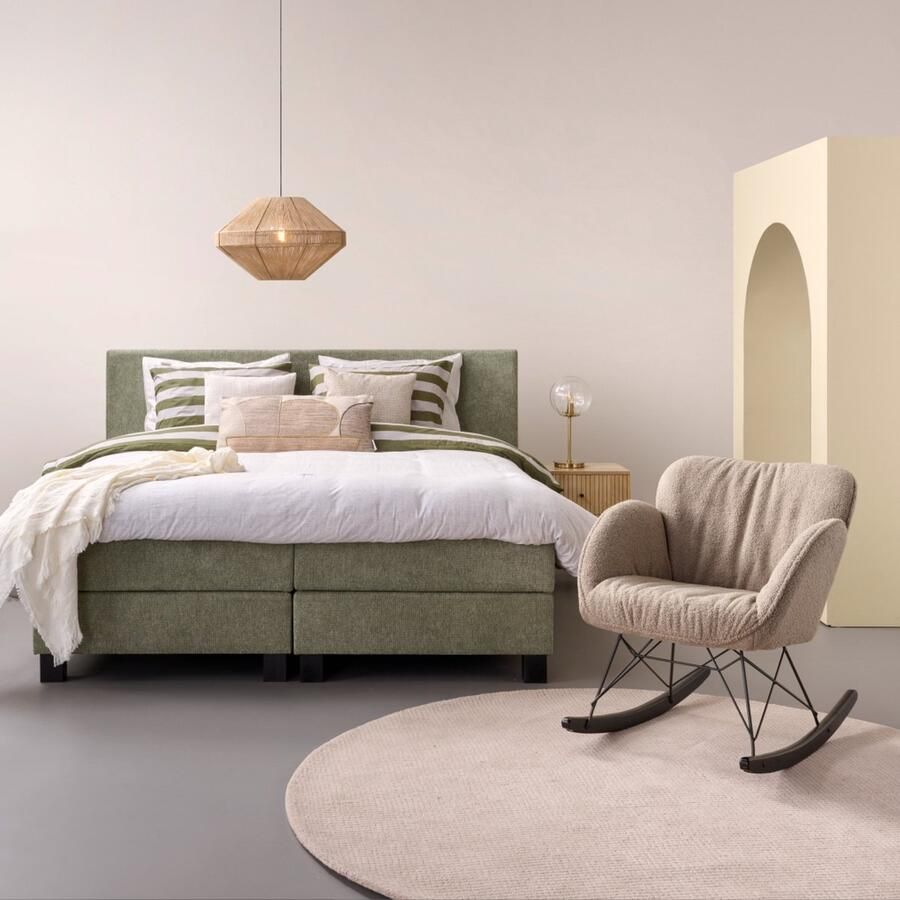 Schommelstoel Baardwijk Stof Grijs 68x80x90 cm (BxHxD) Voor Volwassenen - Foto 2