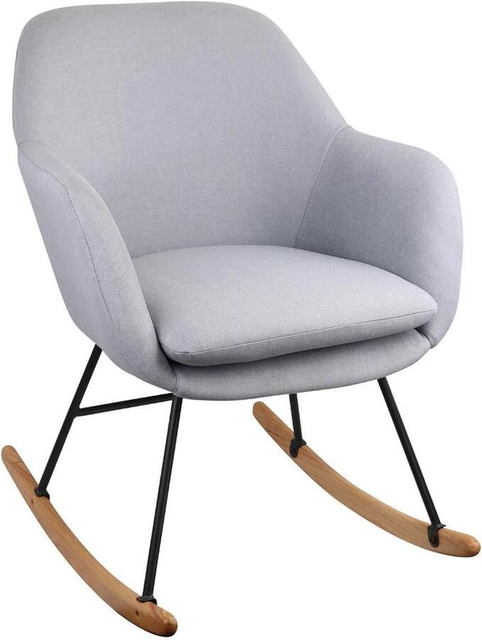 Schommelstoel in grijze stof