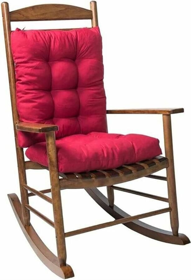 Schommelstoel Kussen Hoge Rug Verstevigde Tuinstoel Pad Rood Roze 48 cm 3D Ontwerp Voor Schommelstoelen Tuinmeubels