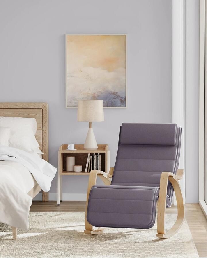 Schommelstoel Schommelbank Draaifauteuil Relaxstoel Comfortabele Relaxstoel voor Woonkamer of Slaapkamer Ivoor