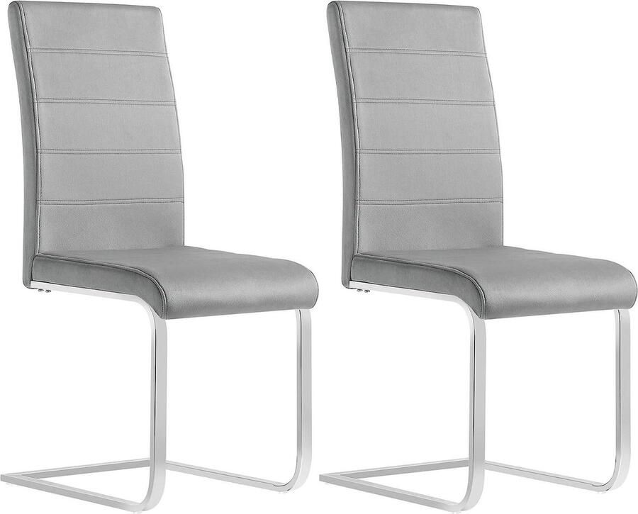 Rootz Living Rootz Schommelstoel Set van 2 Eetkamerstoelen Ergonomische zitting Fluwelen bekleding Stabiel metalen frame Vloerbescherming 41 cm x 100 cm x 55 5 cm