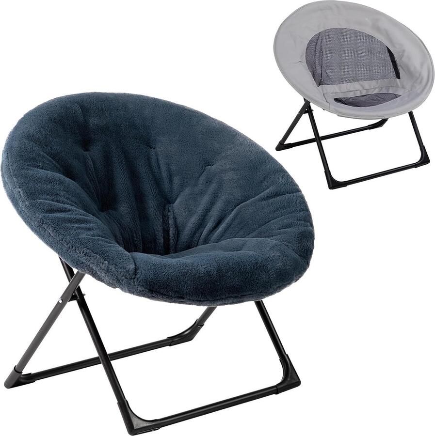 Selbro Comfortabele Opvouwbare Relaxstoel met Zacht Pluche en Stabiel Metaalontwerp voor Elke Kamer