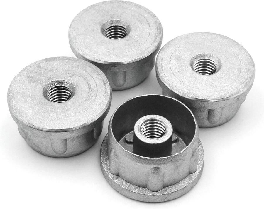 Schroefdraadstoppen Ø 38 mm 2 mm wanddikte M10x18 binnendraad set van 4