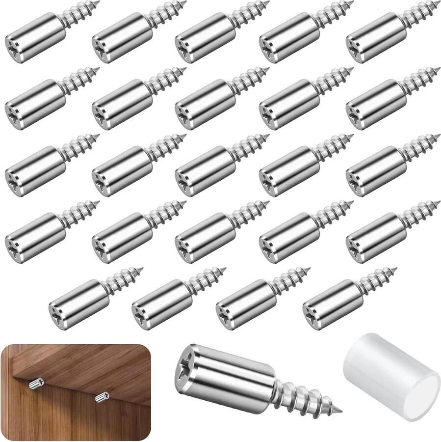 Schroefplankdragers stevige plankhouders 24 stuks met rubberen bescherming