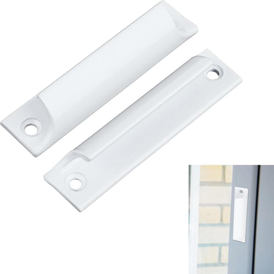 Schuifdeur komgreep Schuifdeurgreep Handgreep Aluminiumlegering inclusief bevestigingsbouten Meubelhandvat Meubel Handvat Deurbeslag Meubelknop Meubelhandvat wit 90 x 20 x 20mm 2 stuks