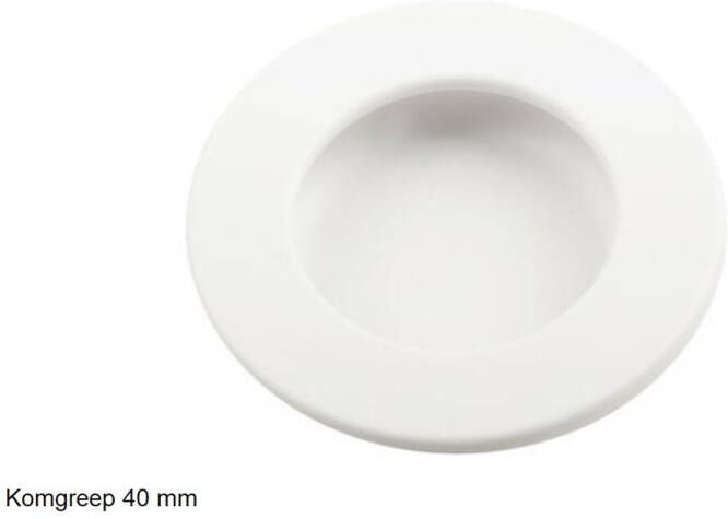 Kastenman Schuifdeur komgreep WIT rond Ø 40 mm schuifdeurgreep schuifdeurkom ladegreep deurgreep wit H015
