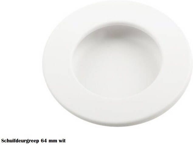 Kastenman Schuifdeur komgreep WIT rond Ø 64 mm schuifdeurgreep schuifdeurkom ladegreep deurgreep wit H030