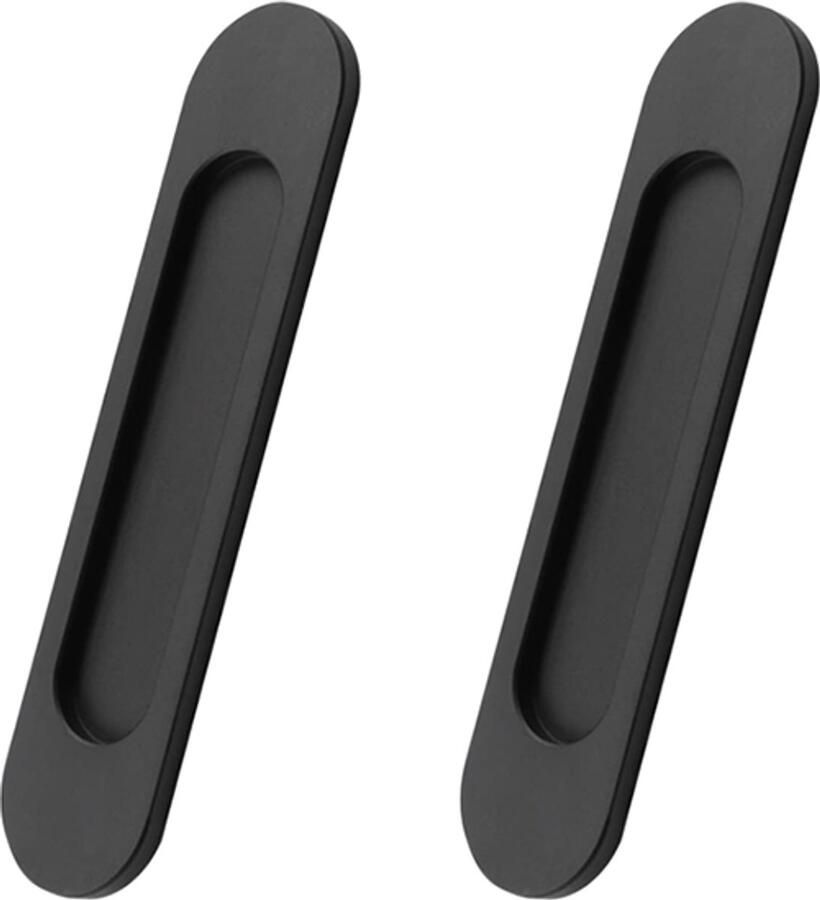 Schuifdeurgreep 2 Stuks Schuifdeurklink Aluminiumlegering Meubelhandvat Deurbeslag Zelfklevend Zonder Boren Kastgrepen Meubelgrepen Ladegrepen Deurgrepen Geschikt voor keukens schuifdeuren balkondeuren kasten 18cm Zwart