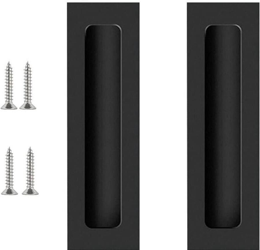 Schuifdeurgreep 2 stuks zwart onzichtbare deurgreep trekgreep laden kasten kaptafels meubelgreep 175 x 42 mm gemakkelijk te monteren