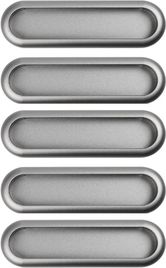 Schuifdeurgreep 5 Stuks Zelfklevend Handgrepen Kast Handgreep Deurbeslag Greep Schuifdeur Onderdelen Meubel Handvat Keukengreep Meubelbeslag Aluminiumlegering Grijs 110*33*11 mm