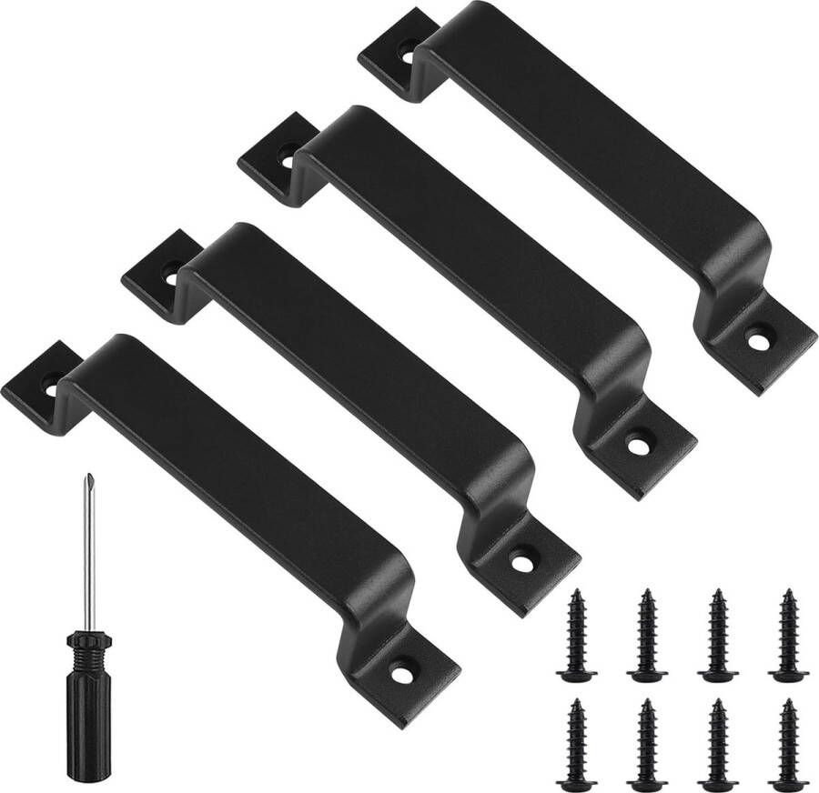 Schuifdeurgreep schuurdeurgreep handgreep metalen handgreep aan beide zijden gematteerd zwarte handgrepen meubelgreep voor schuifdeuren kasten en kledingkasten solide en eenvoudig te