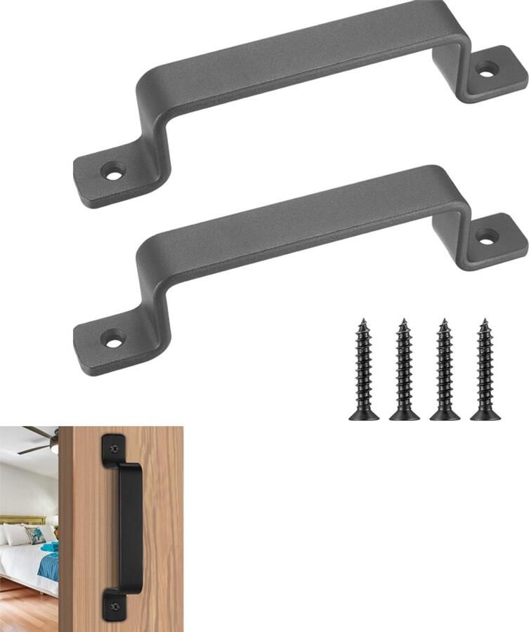 Schuifdeurgreep schuurdeurgreep handgreep metalen handgreep aan beide zijden gematteerd zwarte handgrepen meubelgreep voor schuifdeuren kasten en kledingkasten solide en eenvoudig te 2 stuks