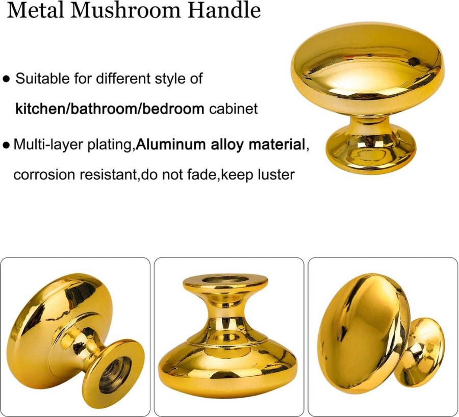 Schuiflade Knop Ronde Kast Knoppen 30mm Meubelknop met Legering Schroef voor Kast Lade Keuken 12 Stuks Goud