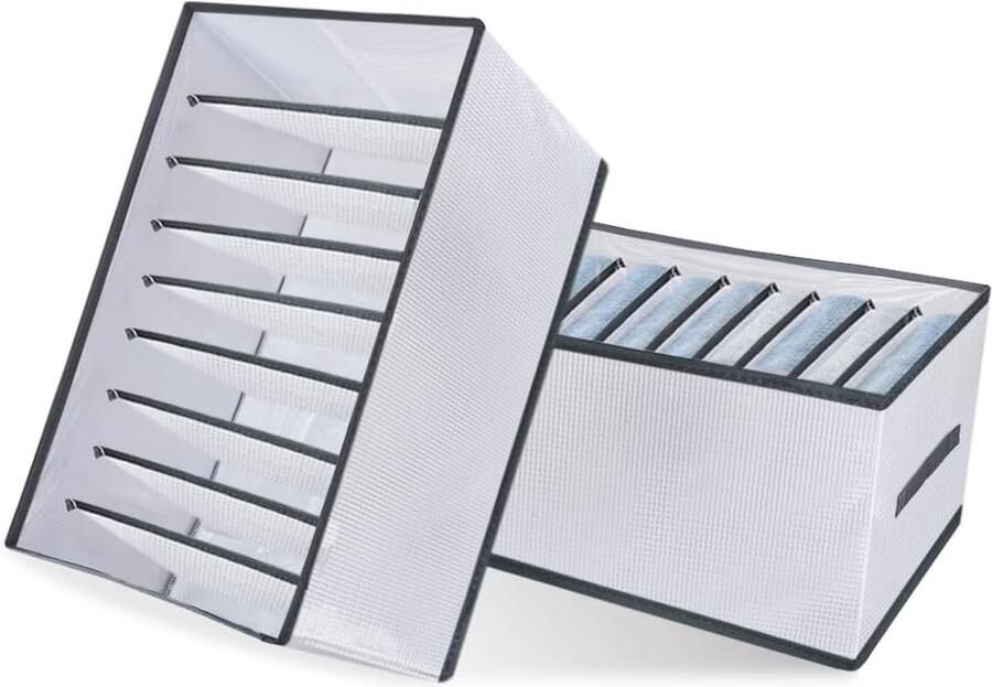 Schuifladen kastorganizer 2 stuks opbergsysteem kledingkast 43 x 28 x 20 cm kledingopslag & organisatie lade voor jeans ondergoed T-shirt opslag kleding 9 vakken